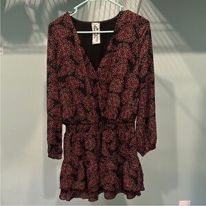 Floral V-Neck Long Sleeve Dress